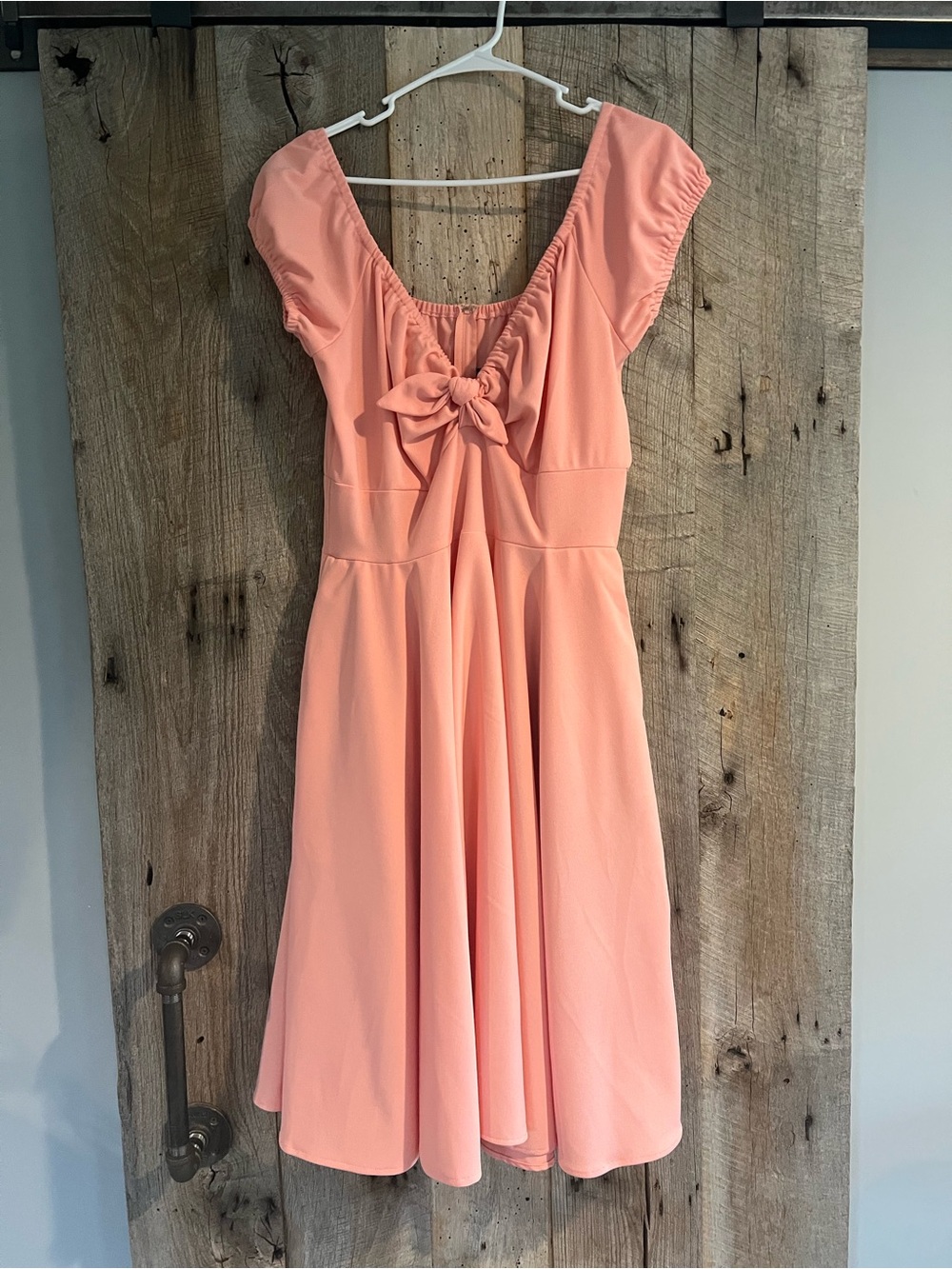 Pinup Couture Baby Pink Midi Dress with Front Bow Size XL